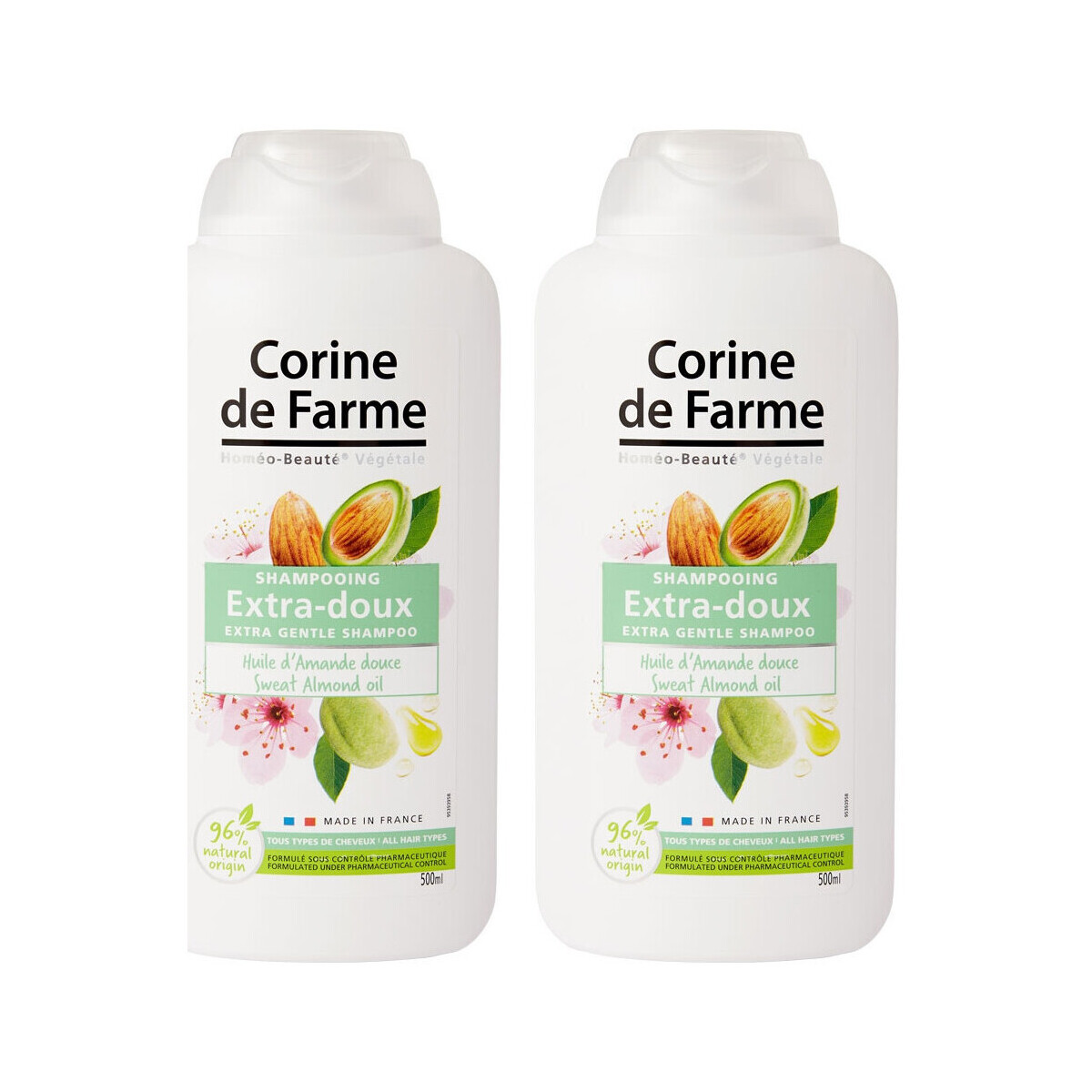 Corine De Farme Autres Lot de 2 Shampooings Extra-Doux à l´Huile d´Amande kXQBLNTw