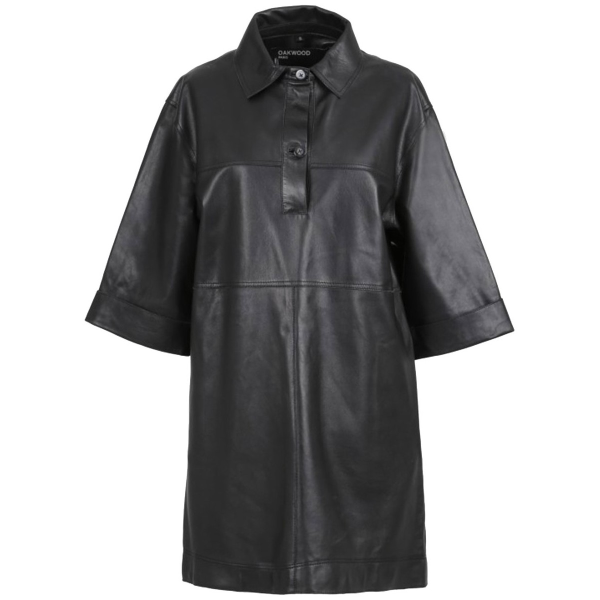 Oakwood Noir Robe chemise en cuir Caracas Ref 54146 Noir QehPBfn3