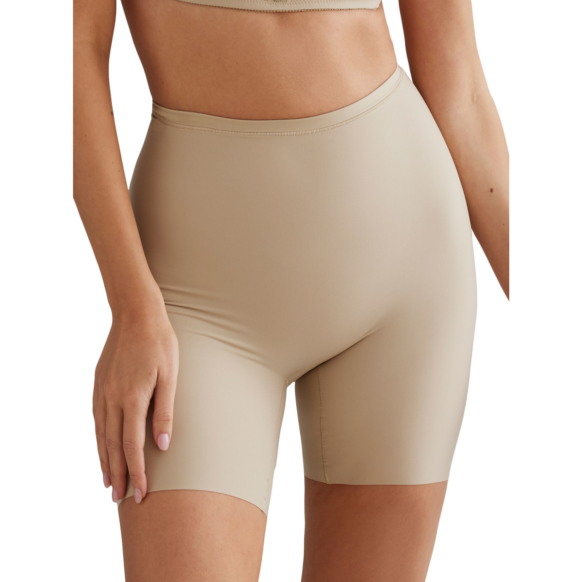 Selmark Beige Shorty taille haute gainant Curves kQ2Vco10