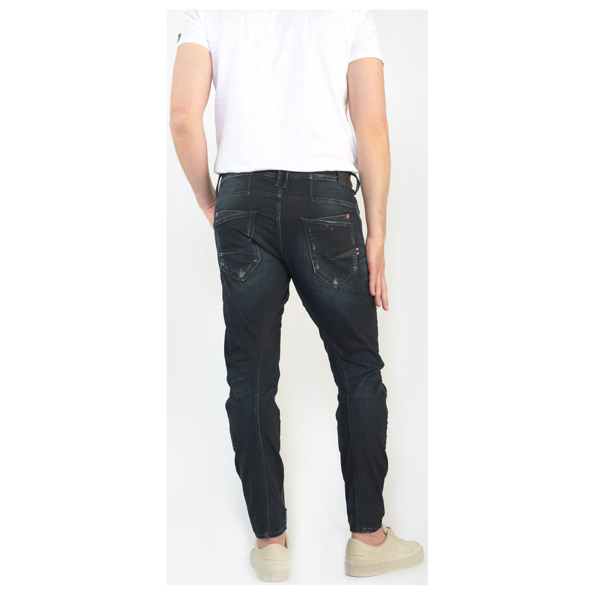 Le Temps des Cerises Bleu Dalvik 900/3 tapered arqué destroy jeans bleu-noir QaJ02LoK