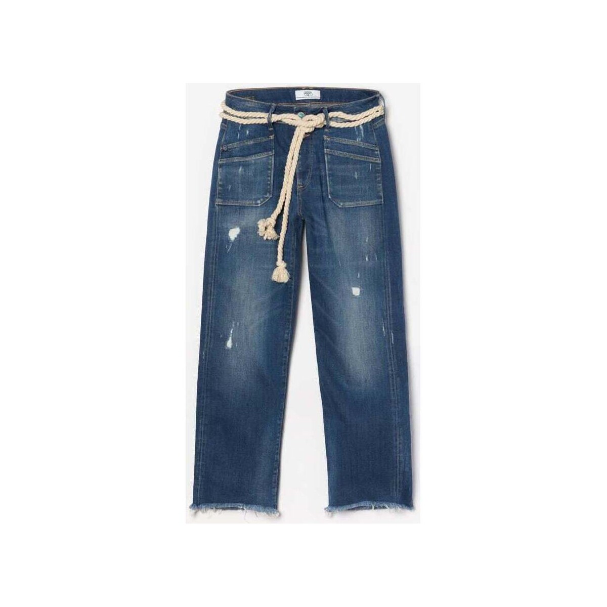Le Temps des Cerises Bleu Pricilia taille haute 7/8ème jeans destroy bleu N2aLMMxV
