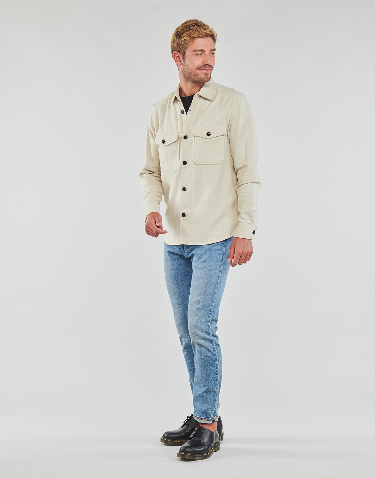Only & Sons Creme ONSMILO LS SOLID OVERSHIRT NOOS rcabn9hG