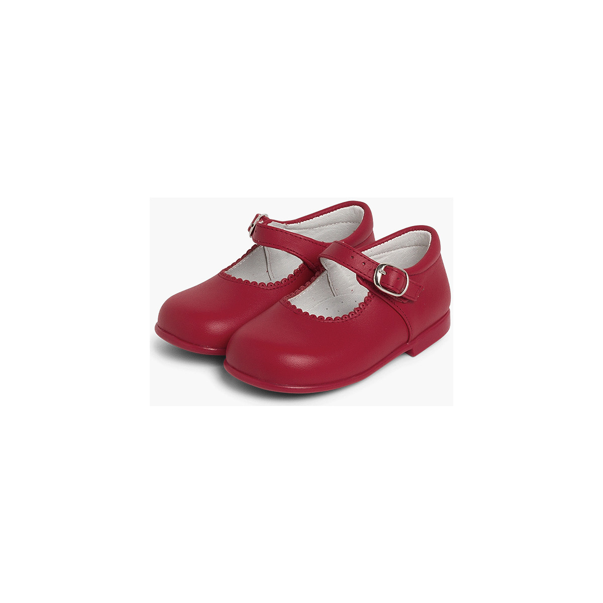 Pisamonas Rouge Chaussures babies à boucle en cuir rxh8paFd