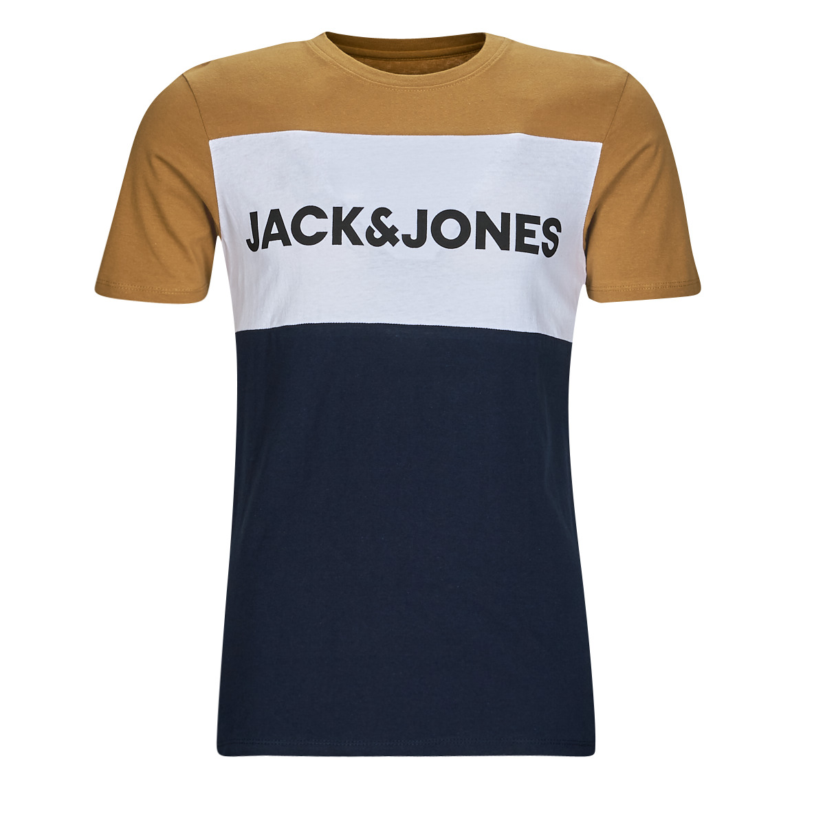 Jack & Jones Jaune / Blanc / Marine JJELOGO BLOCKING TEE SS MqGdNKXN