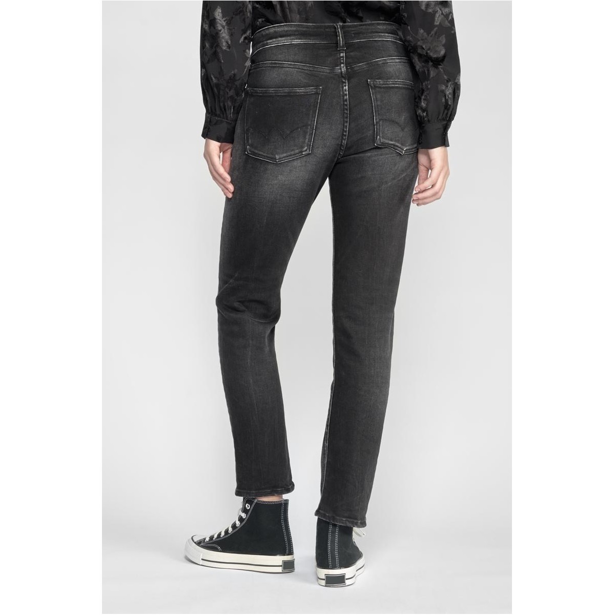 Le Temps des Cerises Noir Basic 400/17 mom taille haute 7/8ème jeans noir RtC3w9cT