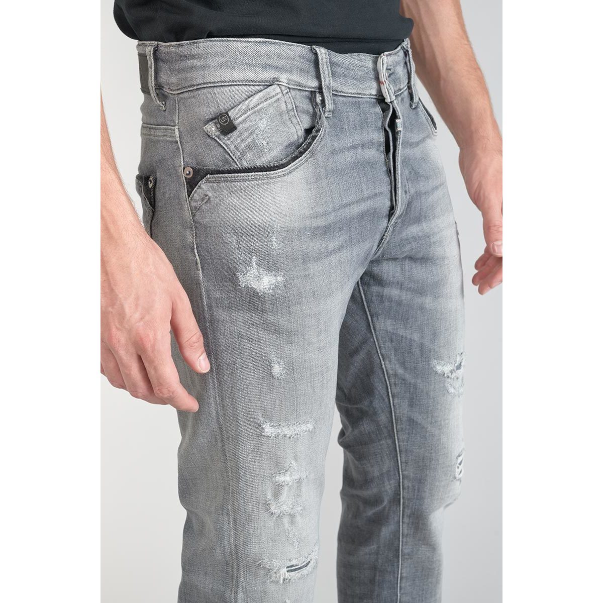 Le Temps des Cerises Gris Triolet 700/11 adjusted jeans destroy gris RFWQr8D2