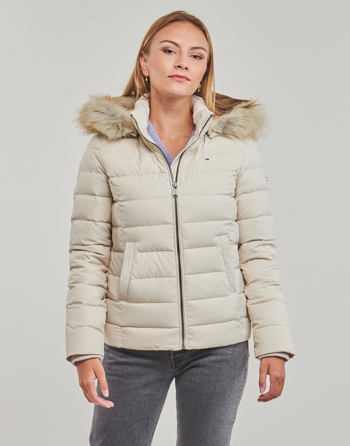 Tommy Jeans Beige TJW BASIC HOODED DOWN JACKET Ql41rv6A
