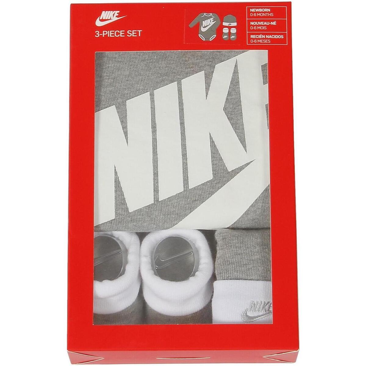 Nike Gris Futura logo ls hat / bodysuit / bootie 3pc lPhPhCUh