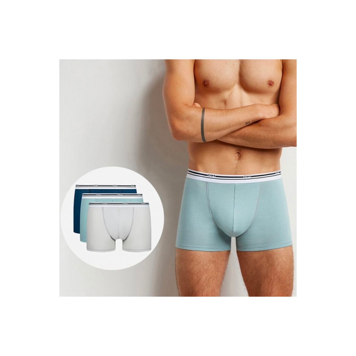 DIM Gris 3 Boxers Homme DAILY COLORS Classic mrBLmkB2