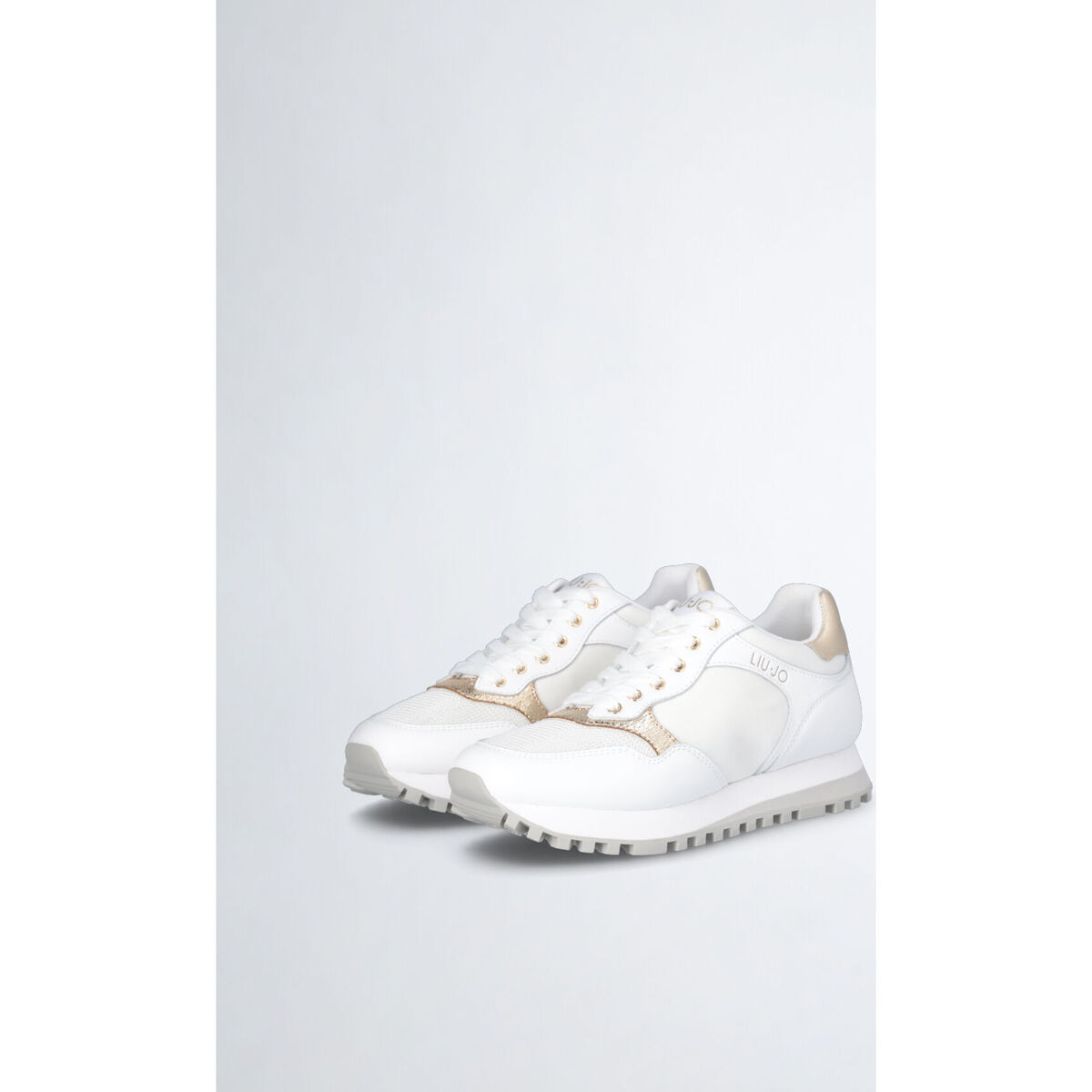 Liu Jo Blanc Sneakers en maille filet brillante peDPXXUy